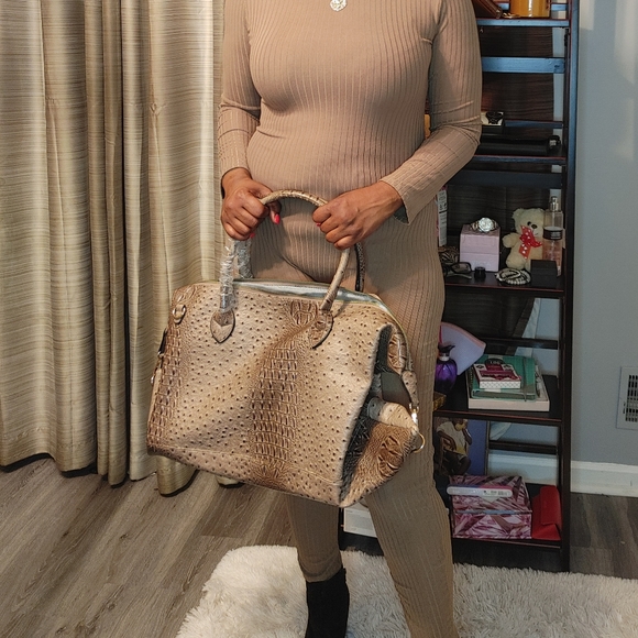 Ostrich& Croc overnight duffle bag - Picture 1 of 4